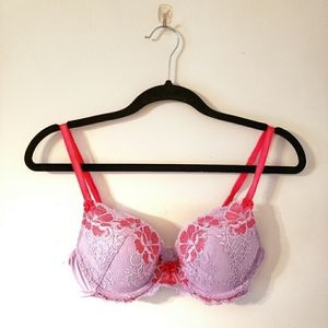 Adore Me lavender and pink push up bra